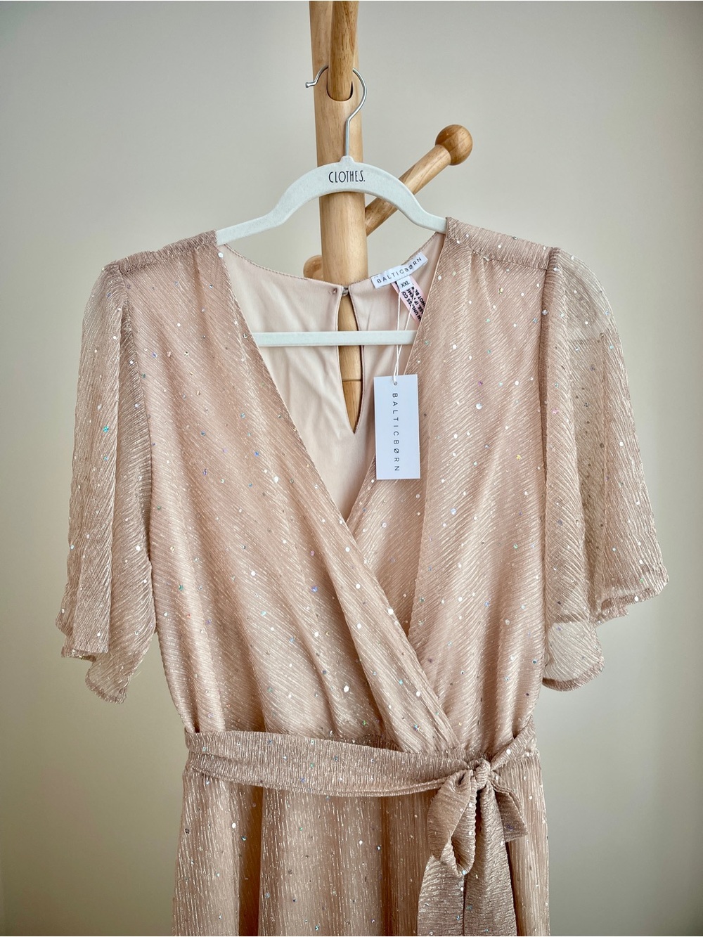 Baltic Born Grace Champagne Sparkle Wrap Dress